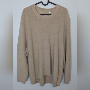 InWear Cashmere Blend Ribbed Crewneck Sweater Beige/Grey Midweight - Size Sm